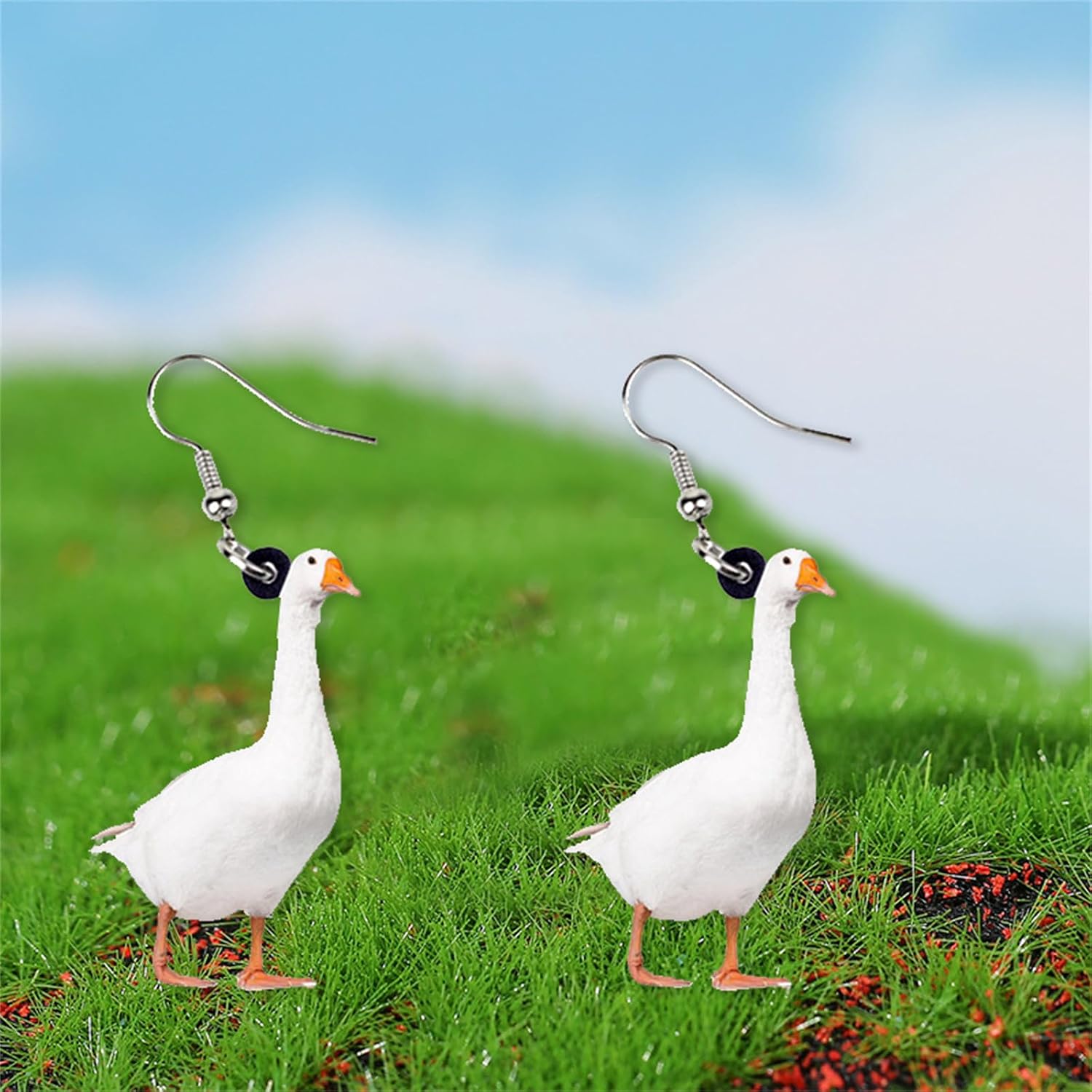 MALOYANVE Funny Animal Earrings Acrylic 3D Lifelike Novelty Quirky Lovely Farm Pet Lightweight Dangle Earrings Jewelry for Women image 4