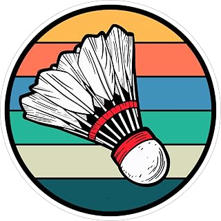 Badminton Sport Sticker 4 Inch Racket Shuttlecock Birdie Shuttle - Waterproof Vinyl Decal for Laptop Water Bottle Car Tumbler - Durable Aesthetic Long-Lasting Stickers for Adults ID44990
