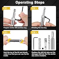 Vista 4 de COMOWARE 17pcs VIX Bits Self Centering Drill Bit Set, 1/4" Hex Shank Self Centering Hinge Drill Bit Set for Woodworking Window Door Hinge, Quick