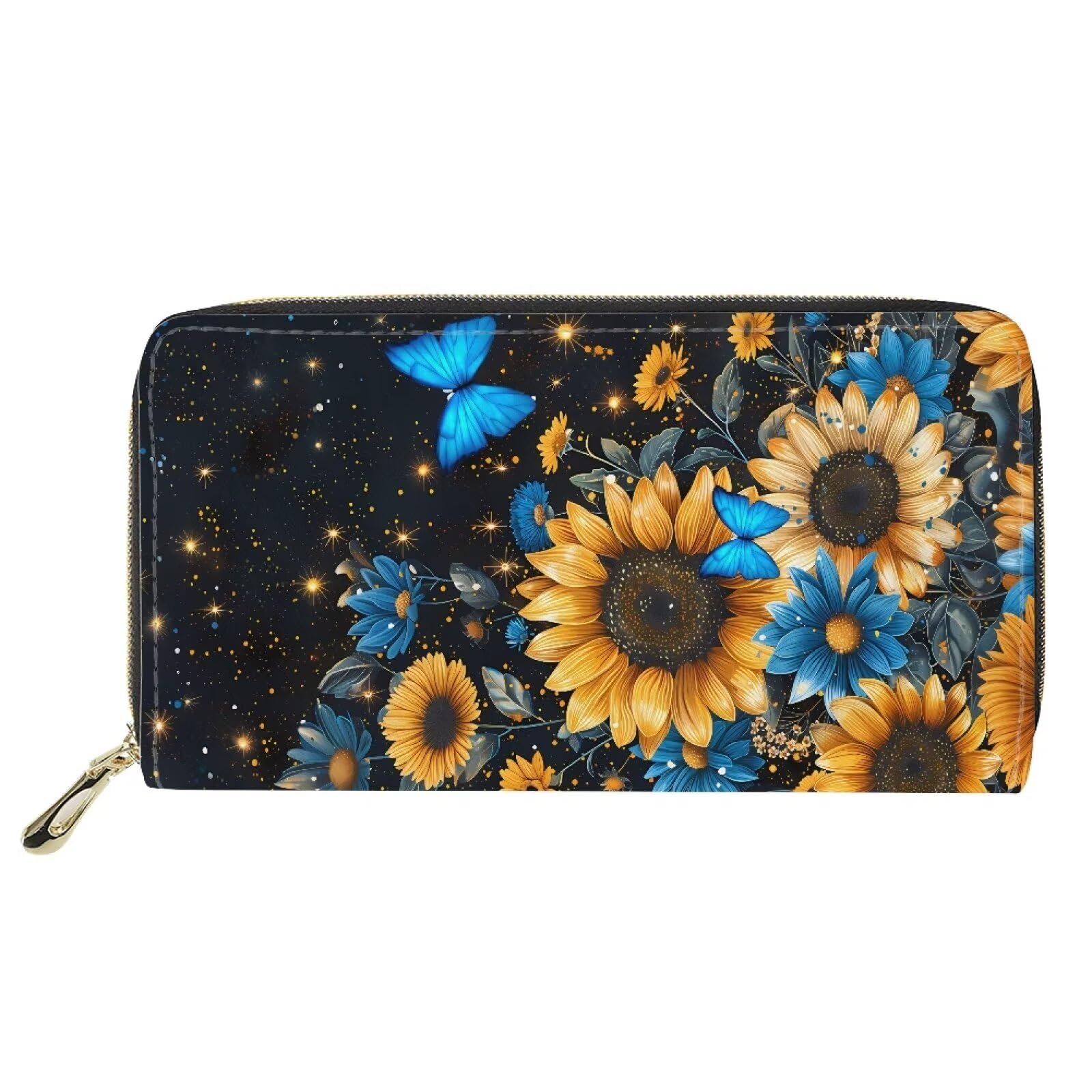 HUGS IDEA Animal Design Women's Long Wallet Sloth Printed Zipper PU Leather Purse