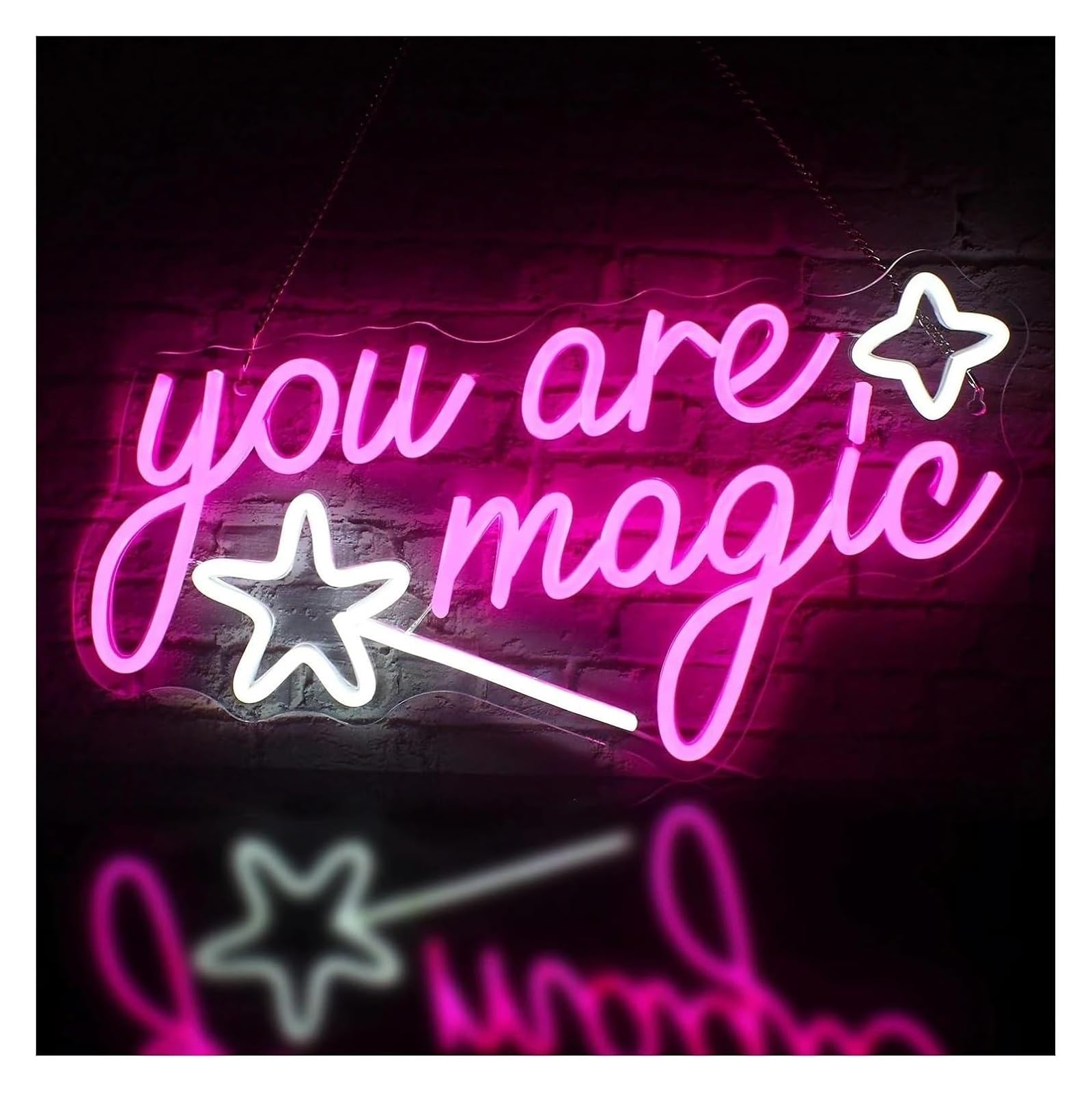 Segno di luce al neon Lampada calmante magica al neon con scritta "You Are Magic" e decorazione da parete per la per stanza