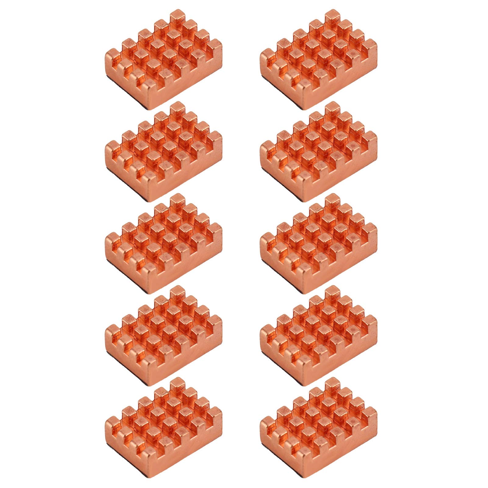 10x miedziane radiatory chłodzące VGA RAM, radiator chłodnicy 15x10x5mm dla , VGA RAM, chipy IC, Mosfet SCR (z podkładkami termicznymi)