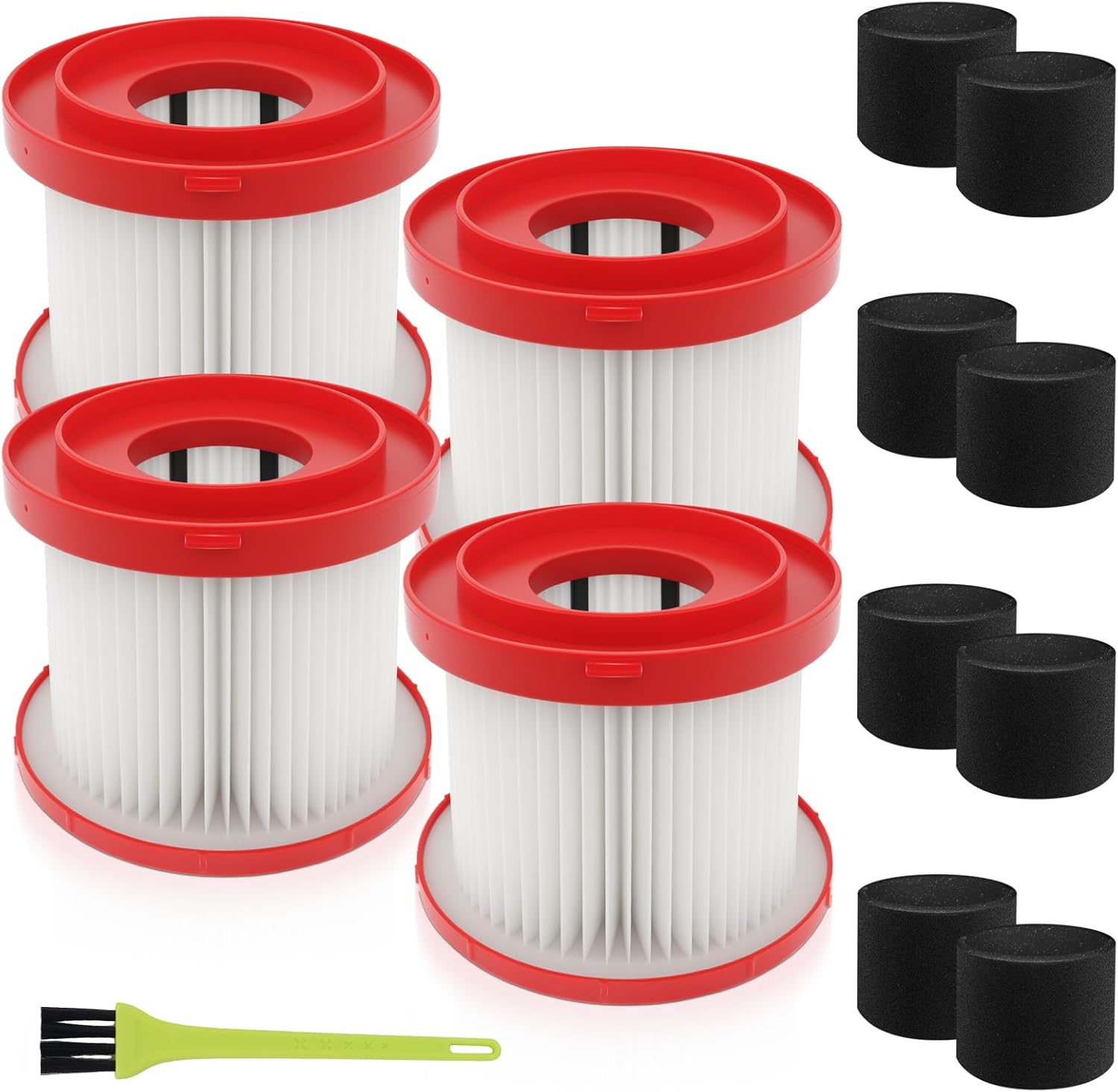49-90-1900 HEPA Filter Replacement Compatible with Milwau-kkee M18 Cordless 2 Gal.Wet Dry Vacuum 0880-20 0780-20 (4)