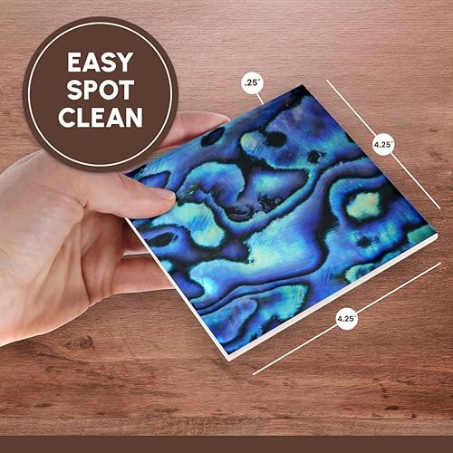 Miniatura 7 de 3dRose CST_73908_3 Patrón de concha de Paua 'abulón', Nueva Zelanda-AU02 DWA4678-David - Posavasos para azulejos de cerámica, juego de 4