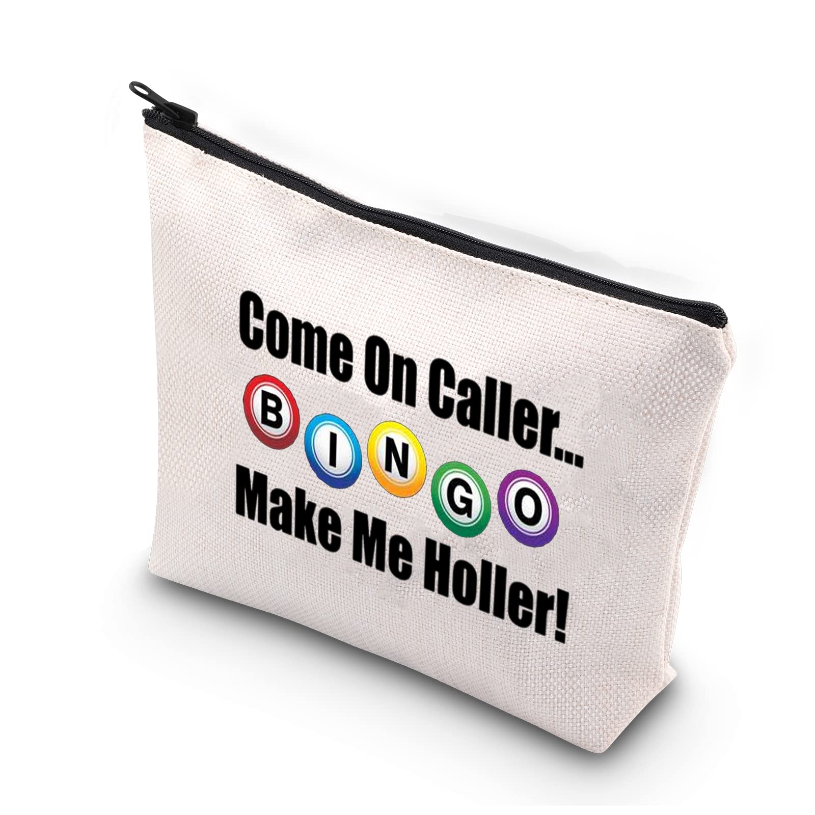 BDPWSS Funny Bingo Gifts Bingo Cosmetic Bag Bingo Player Gift Come On Caller Make Me Holler Bingo Pouch Bag For Bingo Gambler Gifts (Make me holler)