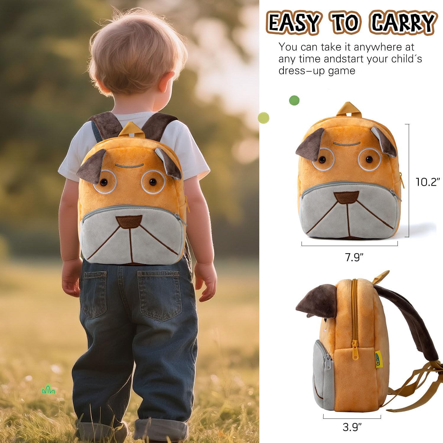 10 Pcs Reborn Baby Doll Diaper Bag Care and Feeding Set with Puppy Backpack Diapers Pacifier Bottle Comb for 17-24 inches Reborn Dolls Accessories Newborn Baby