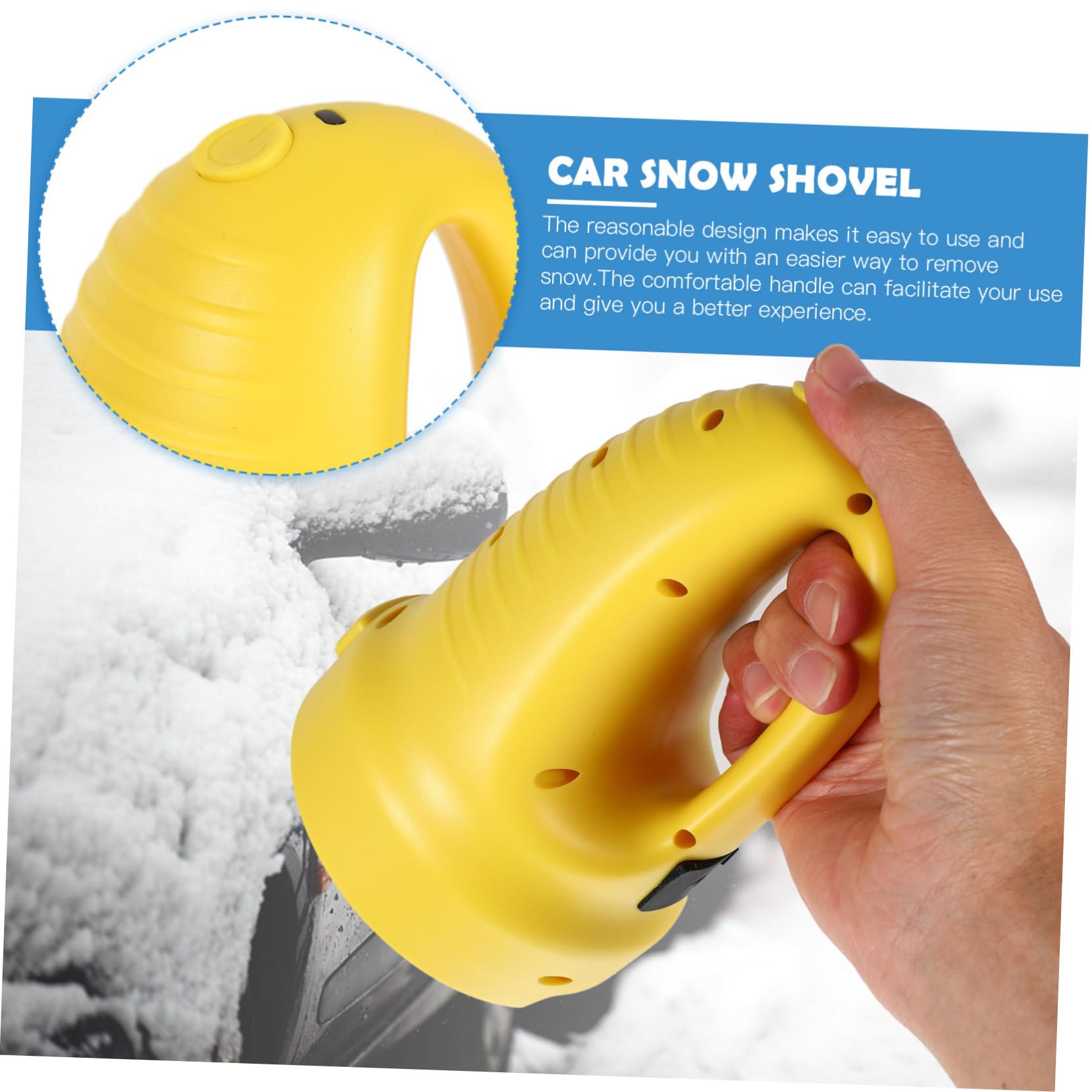 BESPORTBLE Grattoir à Glace Jaune Pelle à Neige pour Voiture pour Pare-Brise en ABS Outil Portable Retrait Rapide Glace Neige