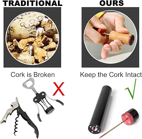 Miniatura 3 de Abridor de vino de viaje, bomba de presión de aire de bolsillo portátil, abridor de botellas de vino, diseño ensamblable, sacacorchos 7S, apertura