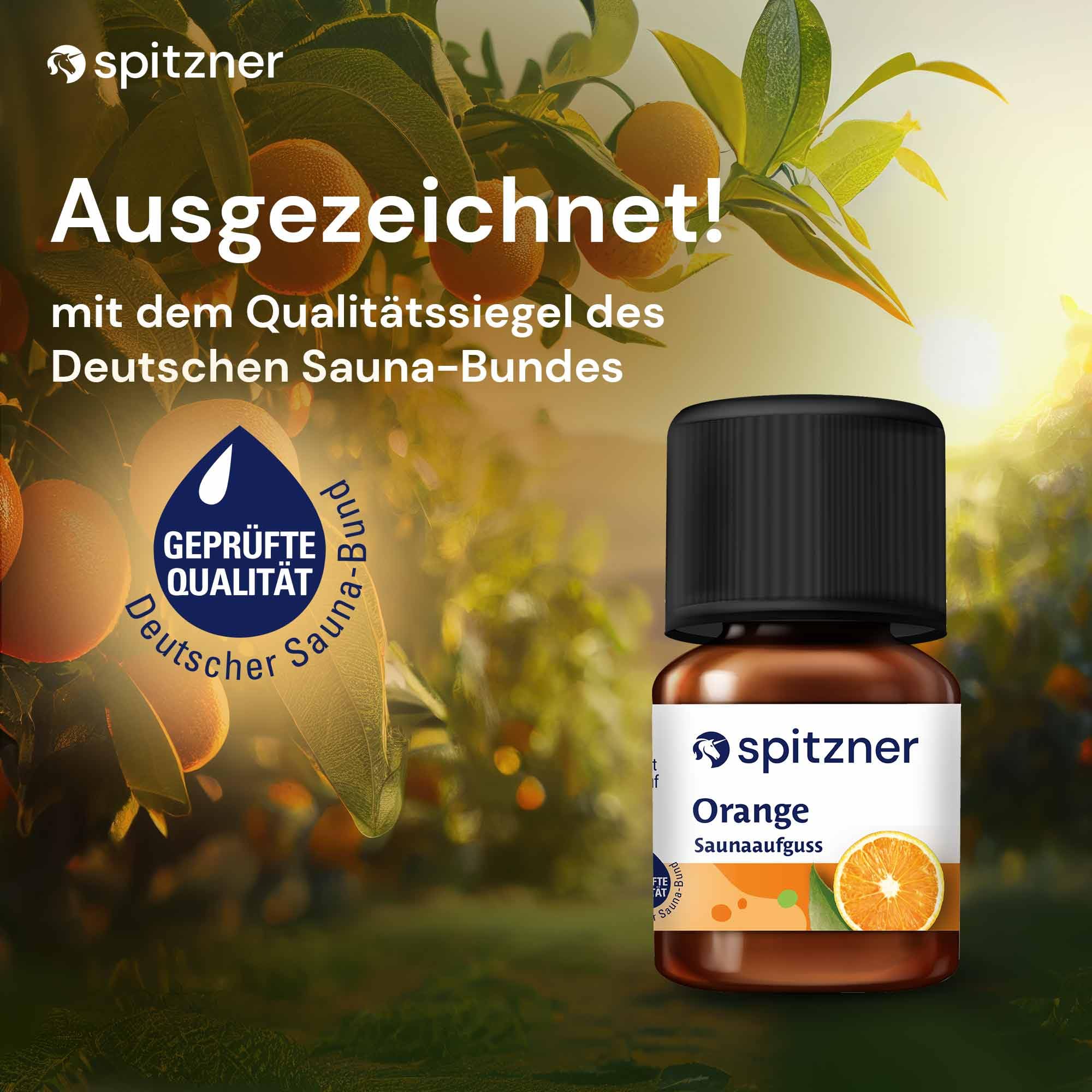 Spitzner Saunaaufguss-Set „Sinnesreise“ | 6 Düfte à 30 ml: Eisminze, Ingwer-Limette, Orange, Eukalyptus, Latschenkiefer & Saunamed | Perfektes Geschenk für Sauna-Liebhaber