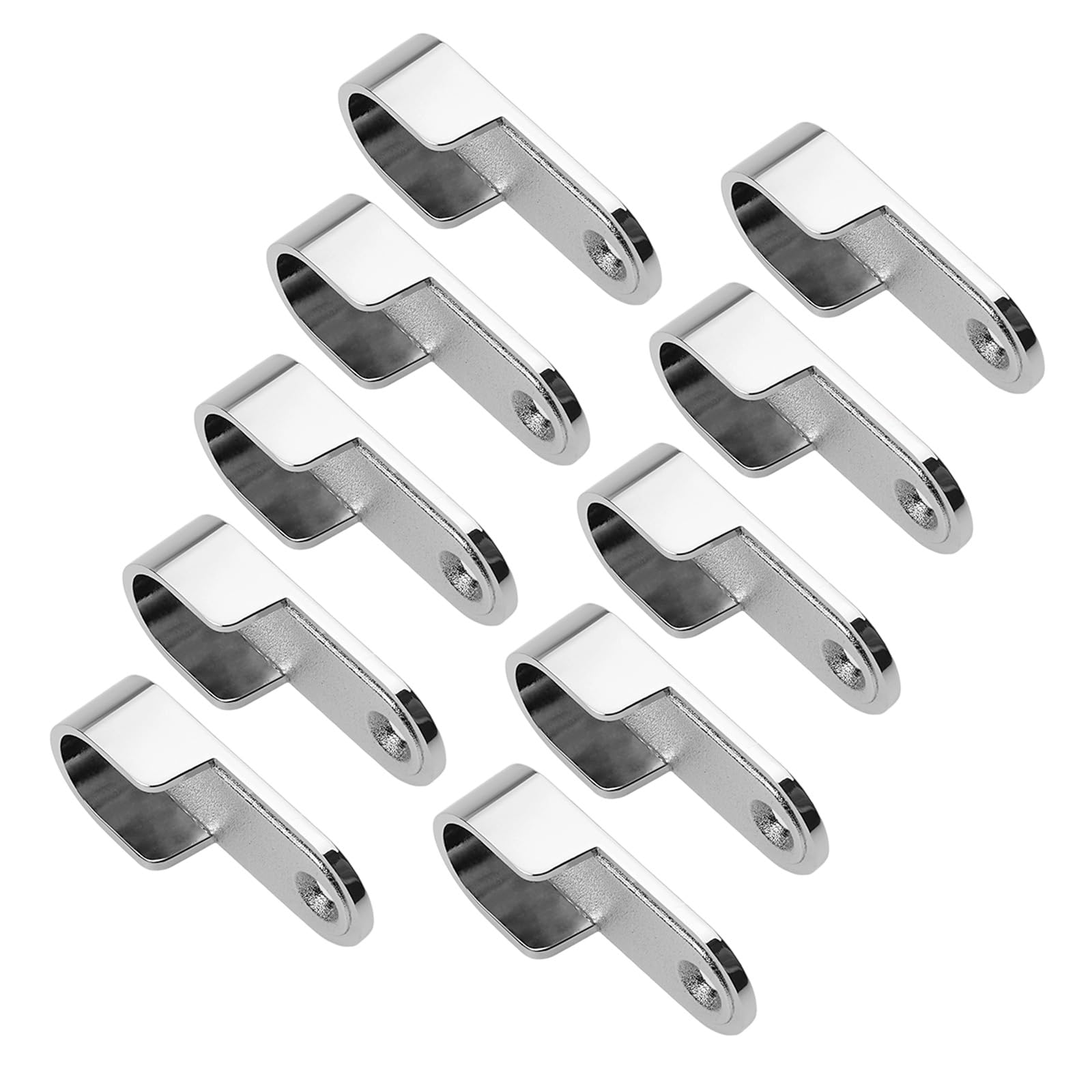 Tsophreniq Pearl Chrome 10Pcs Zincs Alloys Closet Rod Brackets Rails Hanger Standard Tube Wardrobe Rods Socket Fitting Round Bracket Zinc Alloy Oval Closet Rod