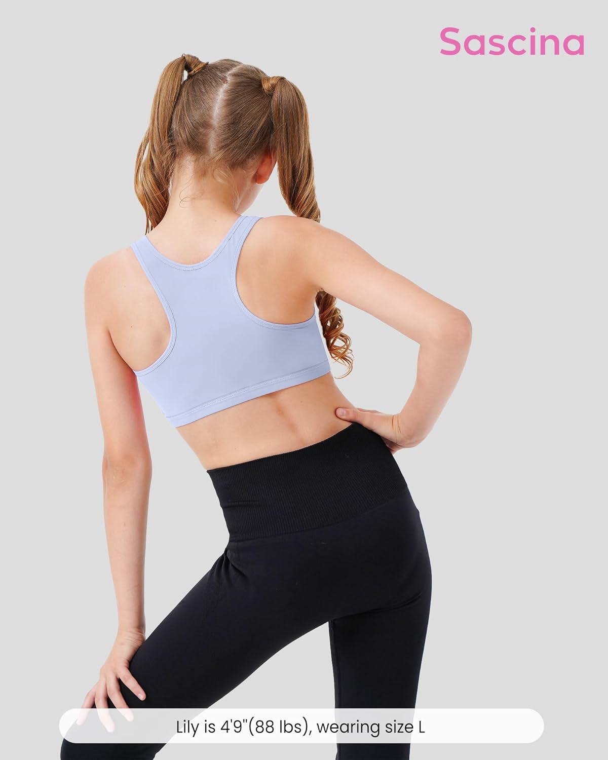 Sascina Girls Sports Bras 6-11 Seamless Racerback Training Bras for Girls-No Pads, Chest Double Lined - Image 2