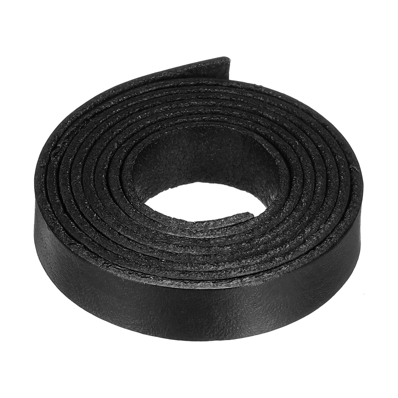 Unifizz 1.1 Yard x 12 mm Flat Leather Cord for Jewellery Making, Leather Strap Cord for DIY Crafts, Bracelet Necklace Craft Leather Cord - Black