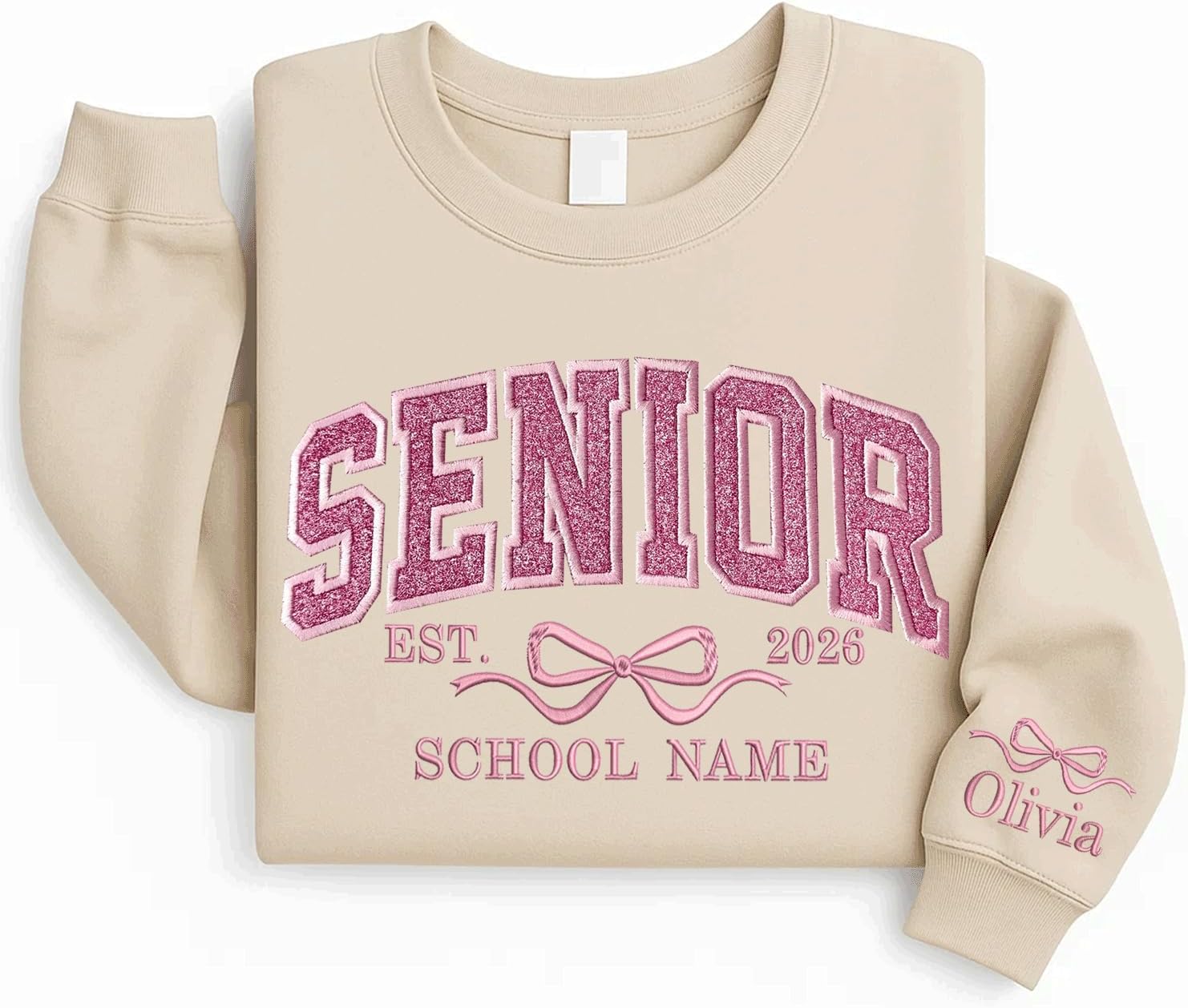 Love Signal Personalized Embroidered Senior 2026 Sweatshirt, Custom Class of 2026 Sweatshirt, Graduation gifts for Her, Him - Image 3