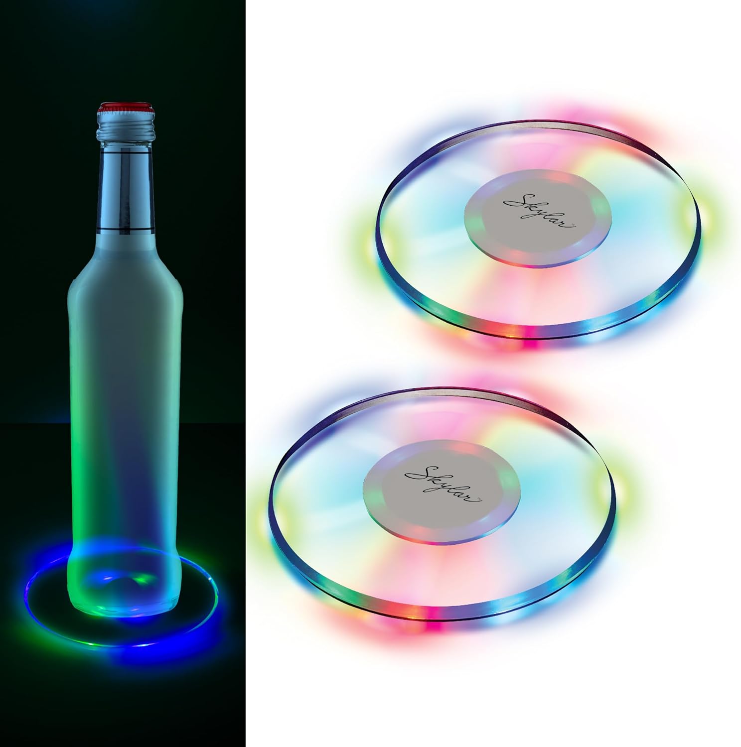 Skylar 2PK LED Coaster for Drinks & Home Décor Light up