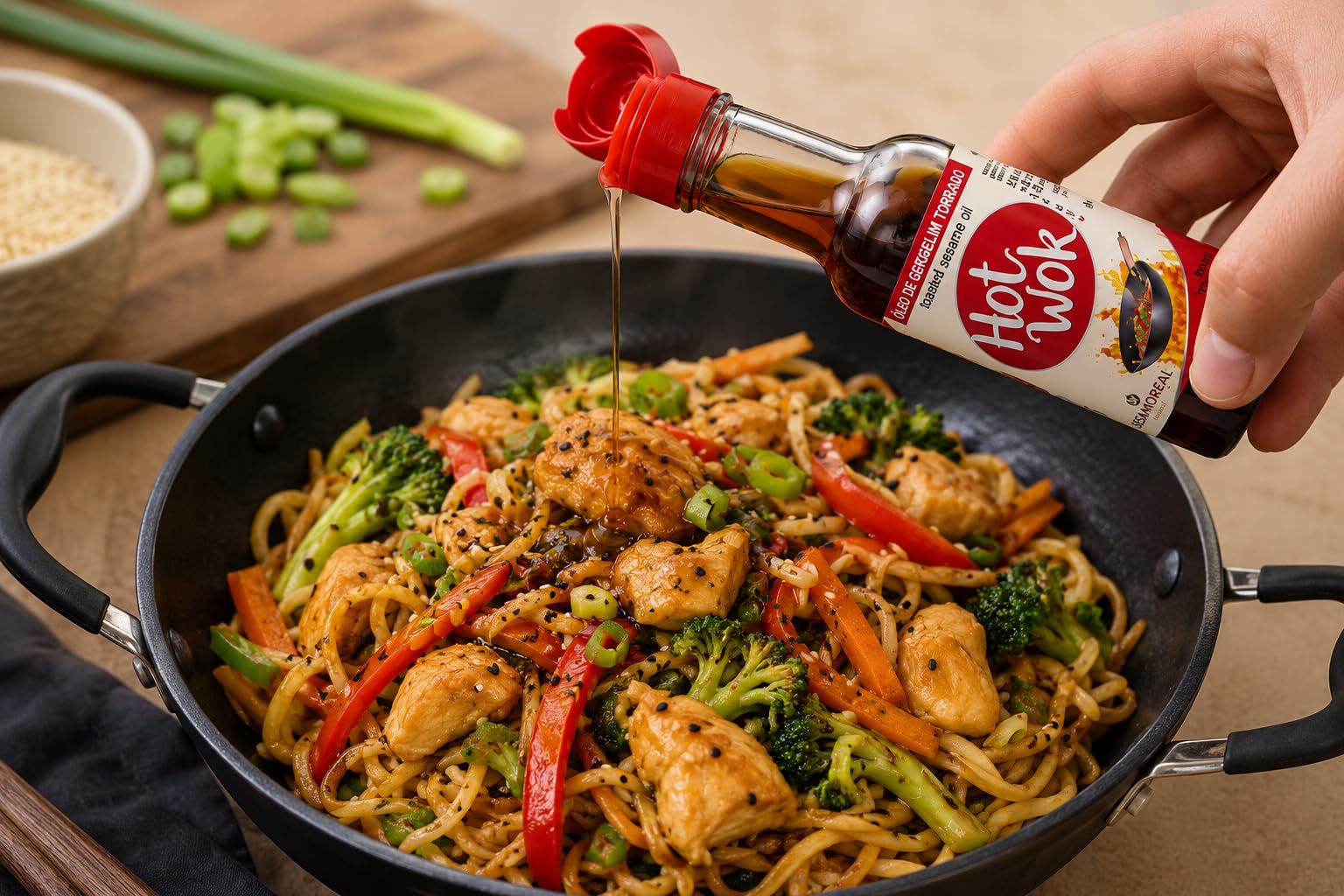 Óleo de Gergelim Torrado - Hot Wok – Aroma Intenso e Notas