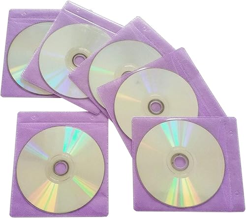 Miniatura 6 de Paquete de 100 fundas de alta calidad para CD y DVD, material grueso no tejido de doble cara para almacenamiento de CD y DVD, estuche de disco (azul)