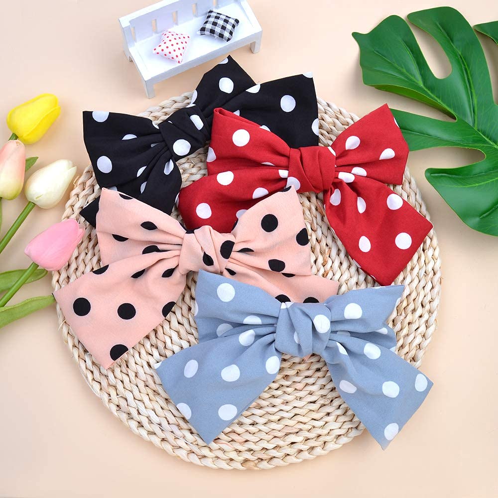 APSAMBR-3 PCS RANDOM COLOR female hair clip solid color bow hair clip satin bow is specially designed for teenagers and infants, 3-piece 10 iCM APPROX 1