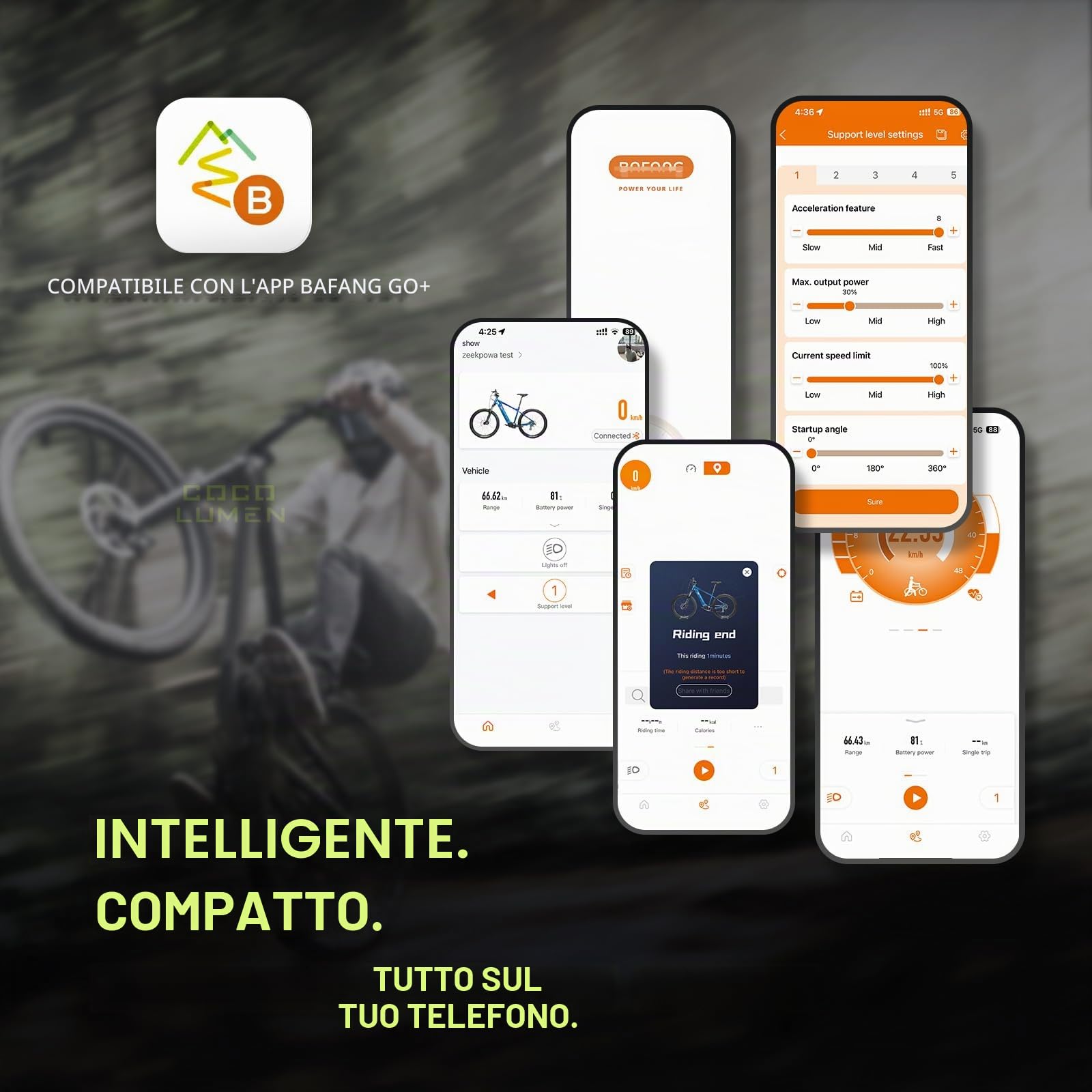 Schermo CAN a colori C080 per motori centrali BAFANG M400, M500 con ingresso di carica USB-C