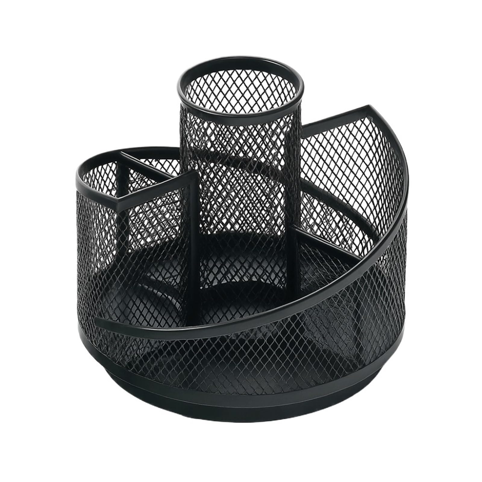 Portapenne multifunzionale da 3 pezzi, portaspazzole in metallo, scatola portaoggetti scrivania in rete, for casa e ufficio Per Ufficio,Casa(Black 3)