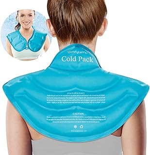 Comfytemp Ice Pack for Neck and Shoulders, Large Gel Neck Shoulder Ice Pack, Reusable Cold Neck Ice Pack Wrap for Upper Back Pain Relief, Cold Compress Therapy for Rotator Cuff Injuries, Inflammation