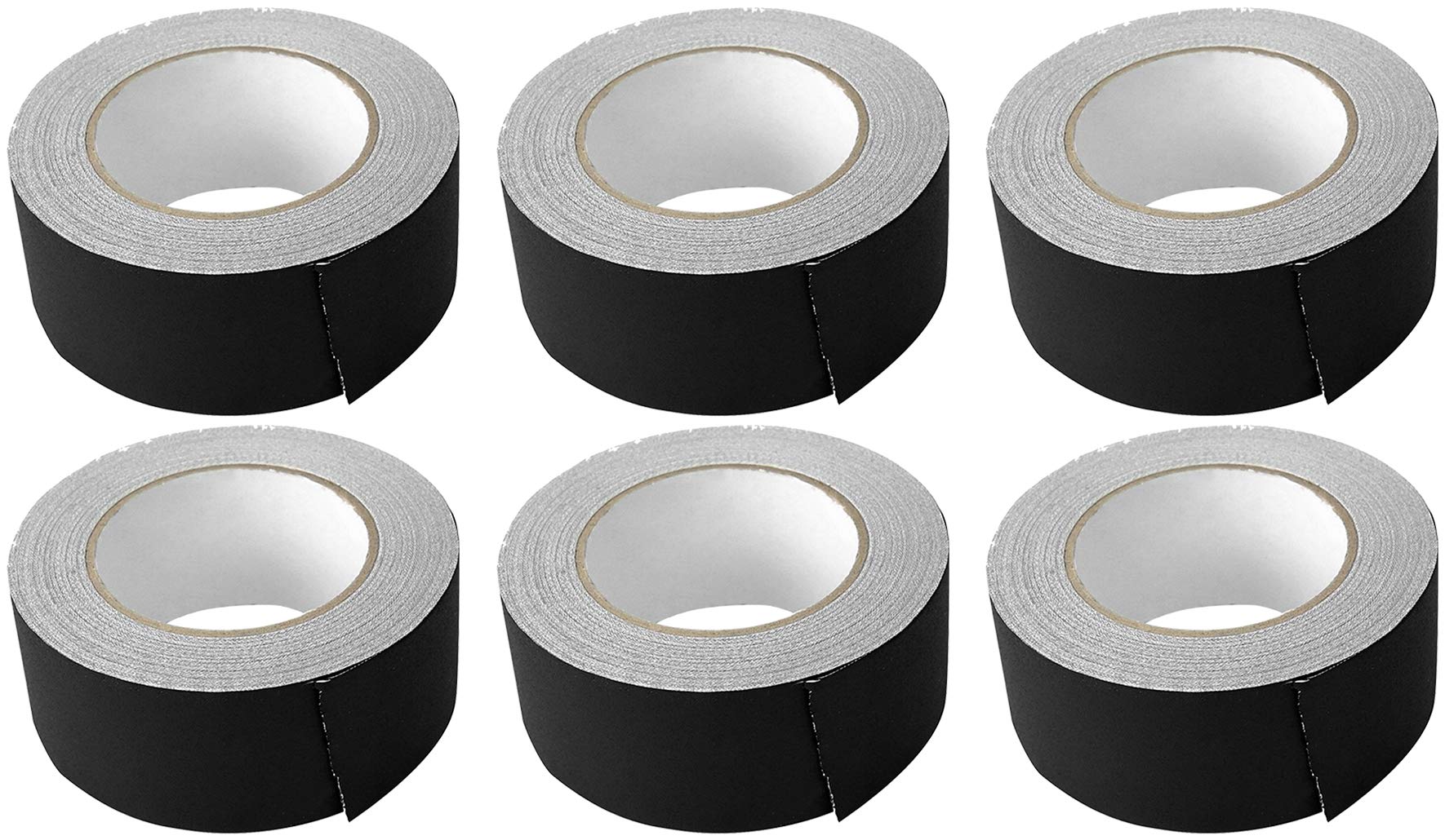 Rockville (6) Rolls Pro Audio/Stage Wire Rock Gaff Black Gaffers Tape 2