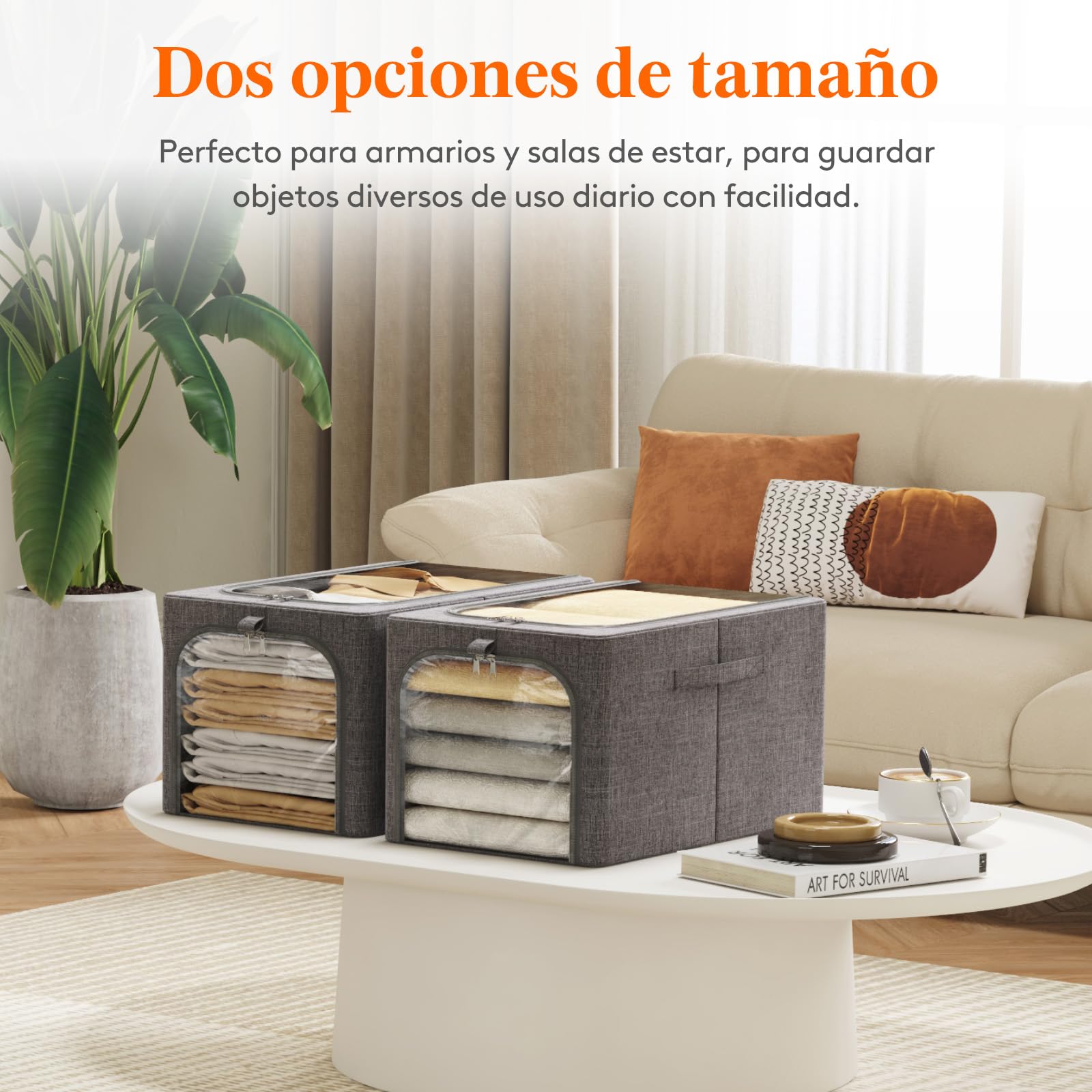 Lifewit - Paquete de 4 contenedores de almacenamiento de ropa con marco de metal, contenedores de almacenamiento de ropa plegables con tapas, cajas de almacenamiento apilables de 40L