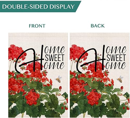 Miniatura 10 de Qinqingo Bandera de bienvenida de sandía de gnomo de verano de 28 x 40 pulgadas, doble cara para exteriores, verano, sandía, helado, arpillera,