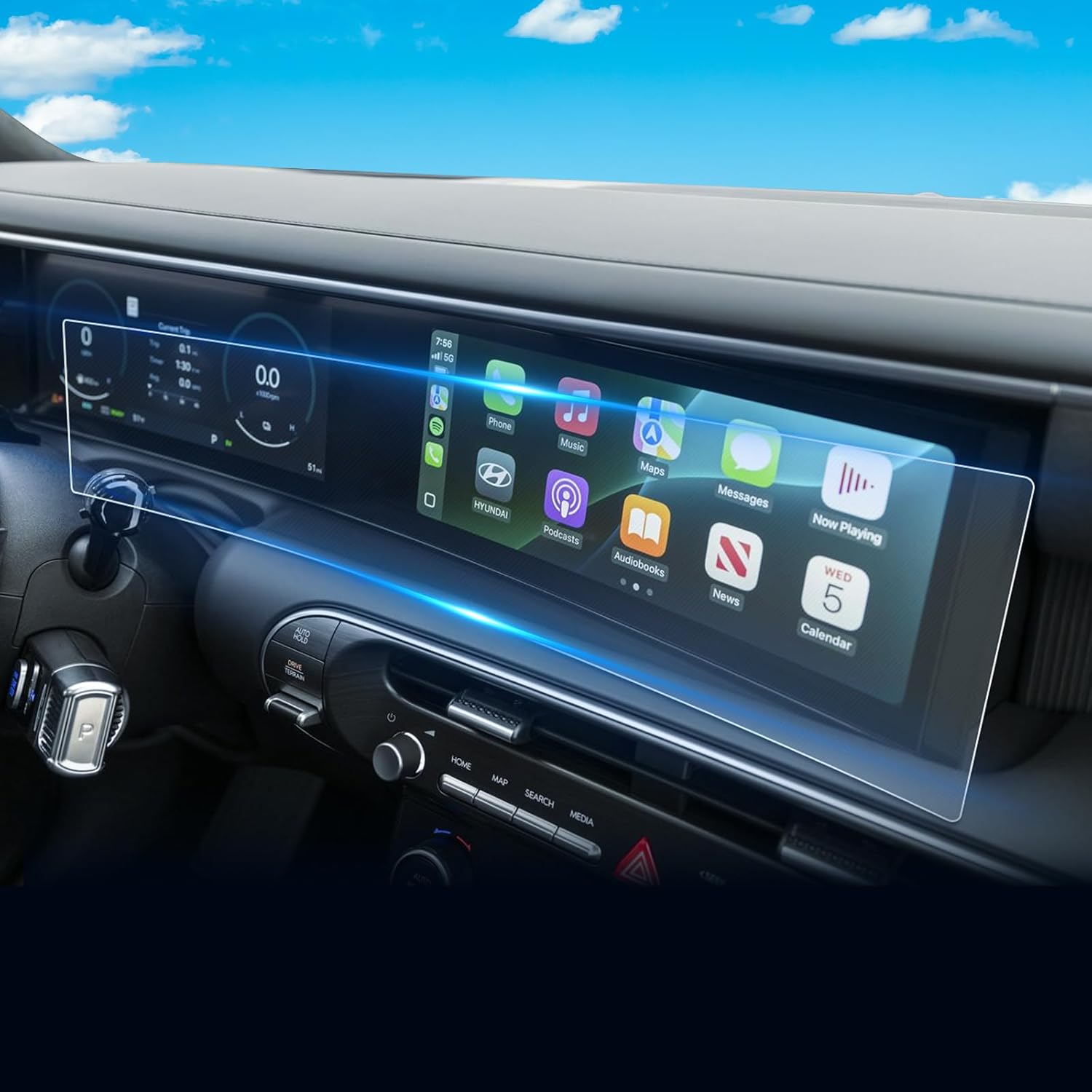 For 2026 Hyundai Palisade& 2025 Ioniq 9 Screen Protector 12.3 Inch Full-Coverage One-Piece Nano Anti-Scratch Ultra-Tough Touchscreen *2 Accessories - No More Scratch&Fingerprint Palisade 2026& Ioniq 9 2025 12.3in+Dash Nano 2pcs