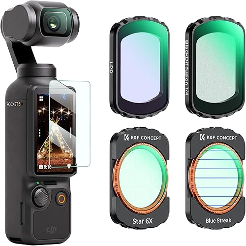 Miniatura 10 de K&F Concept Filtro magnético de estrella para DJI Osmo Pocket 3, 6 puntos de pantalla cruzada Starburst Filtro de lente efecto brillante, vidrio