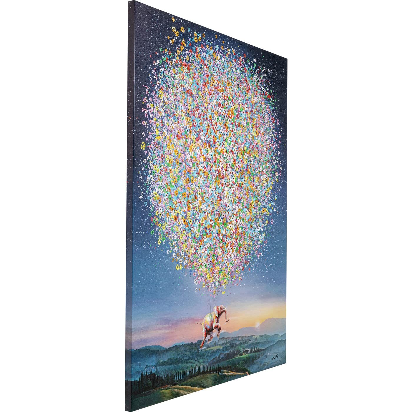 Kare Design Quadro su tela Elefante volante di notte