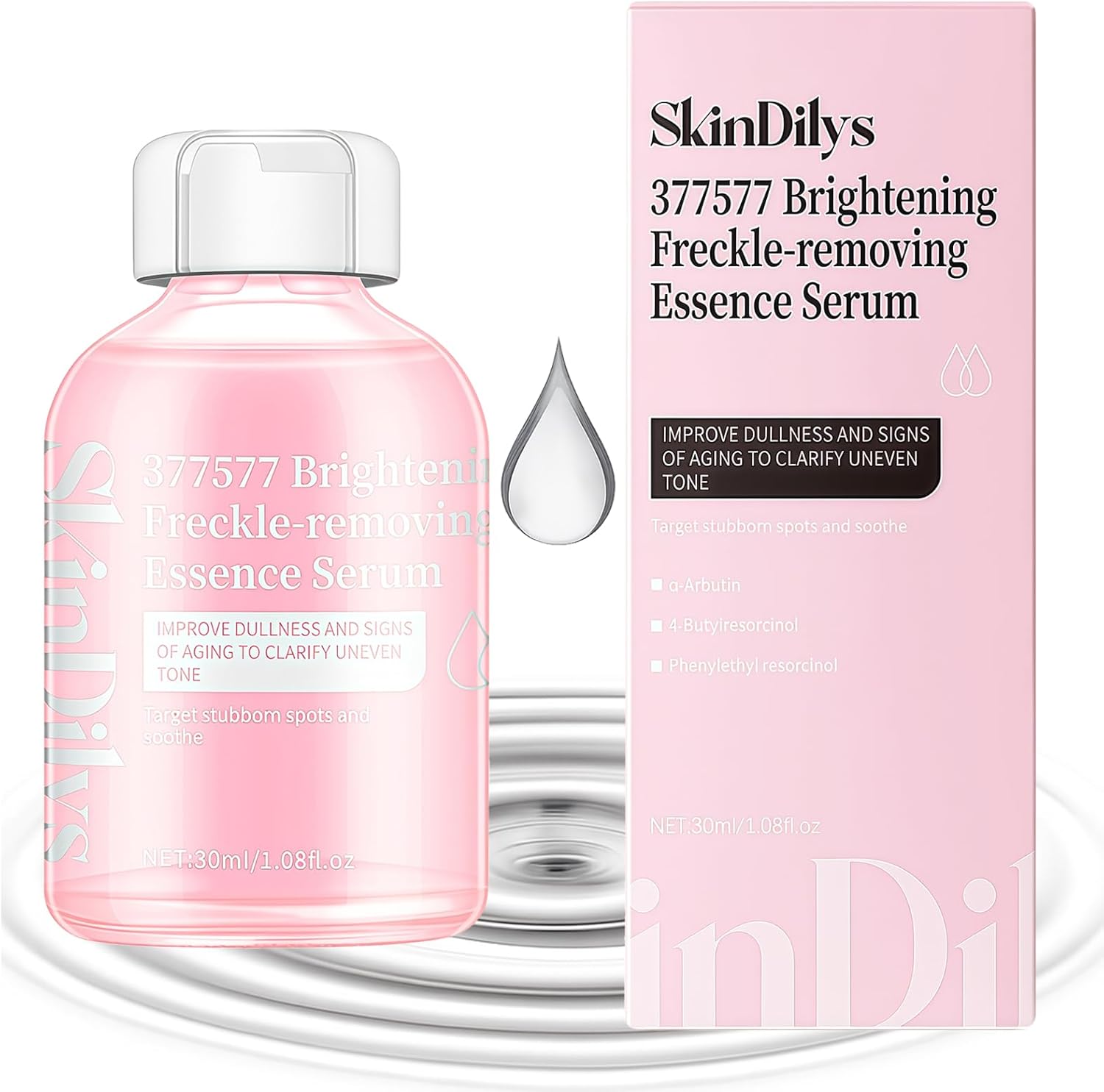 SkinDilys Australian Brand 377+577 Brightening Face Serum 30ml / Even Skin Tone with α-Arbutin, Fade Dark Spots, Boost Radiance, and Improve Texture for Clearer, more Luminous Complexion