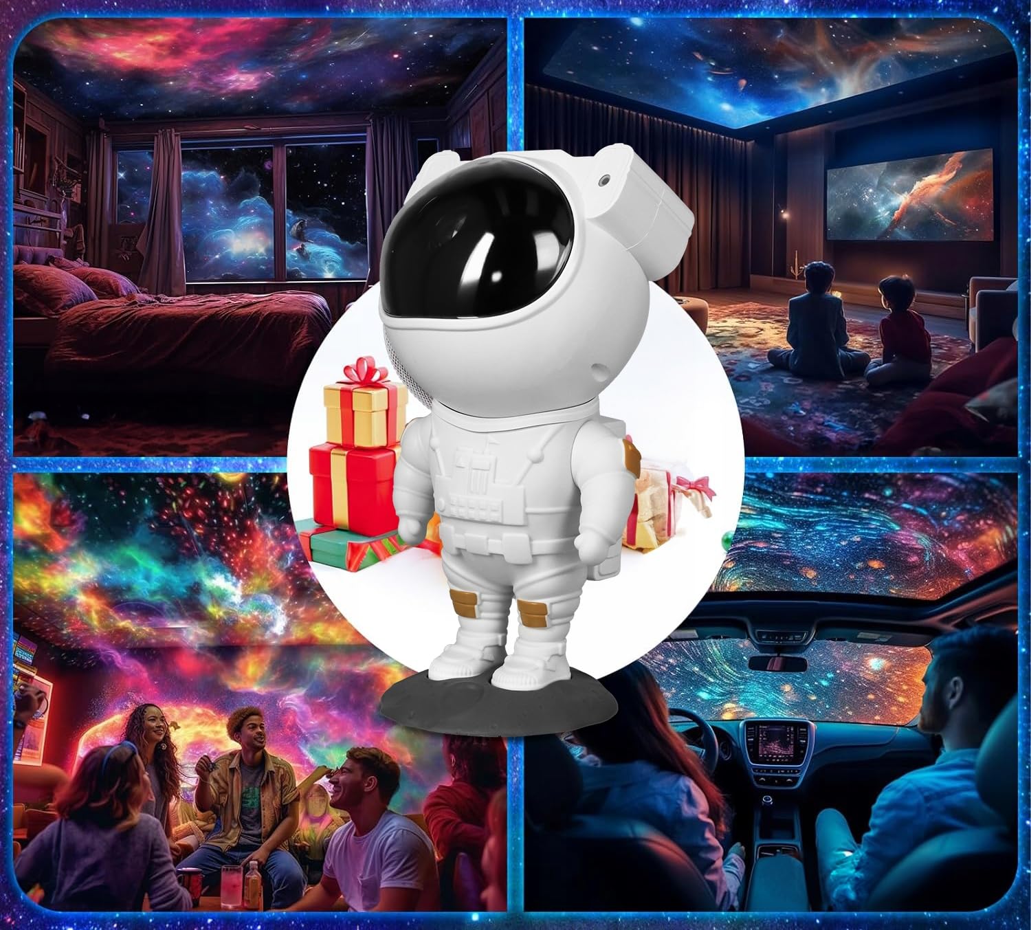 Galaxie Sternenhimmel Astronaut Projektor, Led Weltraum Nachthimmel Lichtprojektor Lampe Mit Timer & Fernbedienung, Sternenlicht Für Schlafzimmer Perfekt Geschenk für Kinder und Erwachsene (8086)