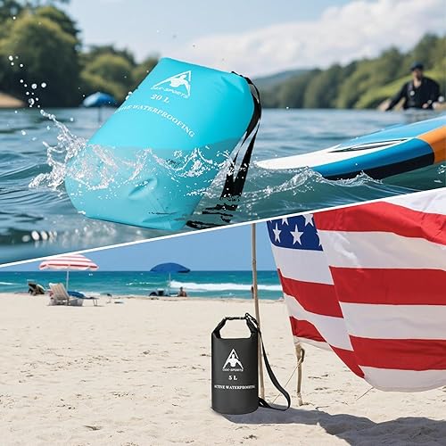 Miniatura 6 de Oak-Sports Dry Bag Mochila impermeable de 5L10L20L, bolsa de playa ligera con doble cierre de cremallera para natación, kayak, senderismo, canotaje,