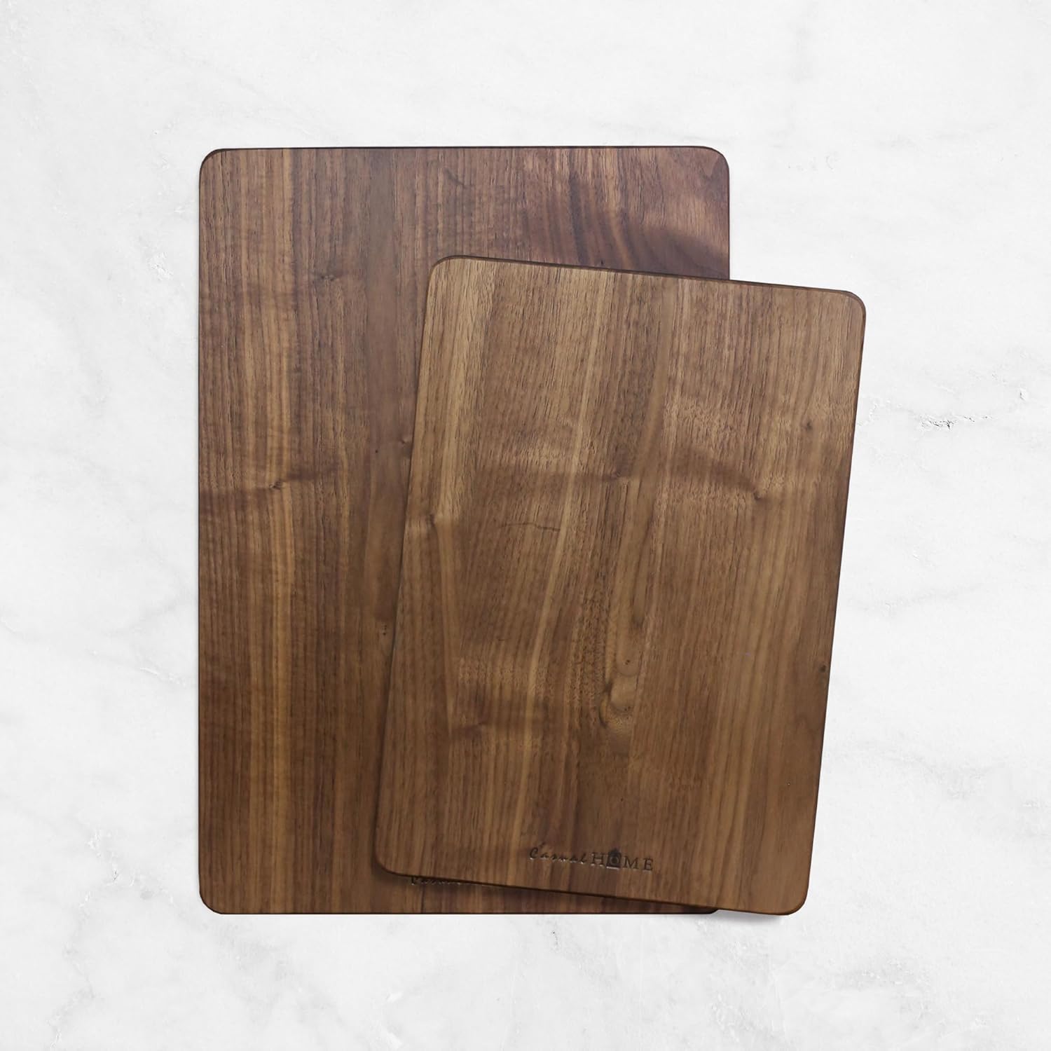 Delice Walnut Rectangle Cutting Board with Juice Drip Groove - Set of 2