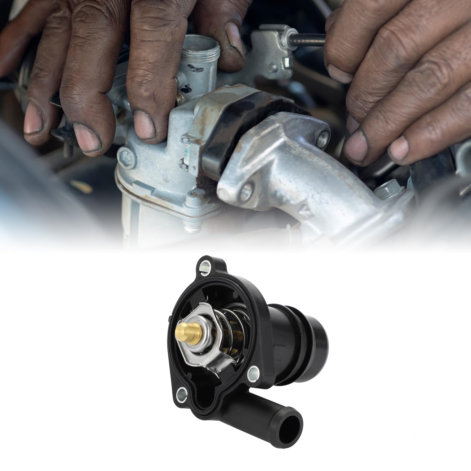 A ABSOPRO Termostato N.55593034 Per Chevrolet Cruze 11-16 1pc | Per Buick Encore 13-17,Per Chevrolet Sonic 12-17,Per Chevrolet Trax 13-17, OE 55593034, Nero, Plastica, Regola Flusso Acqua
