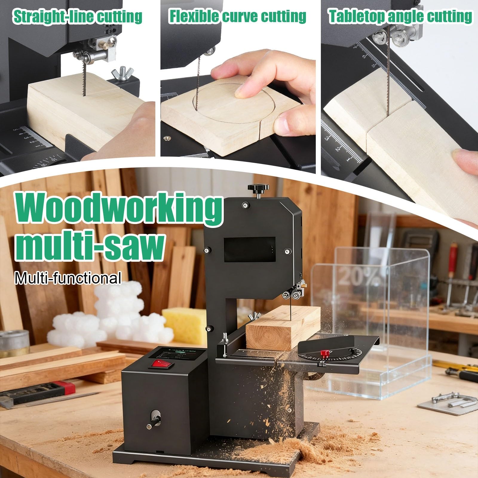 Mini Sierra De Banco, Sierra Compacta Para Madera, Sierra De Cinta De Banco Para Bricolaje, Máquina De Corte De Madera Doméstica Y Hobby