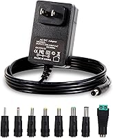 Vista 1 de Fuente de alimentación de 9V 1A Adaptador de CA DC 9Volt Adaptador de corriente Cargador 9V Cable de alimentación con 8 Enchufes de CC