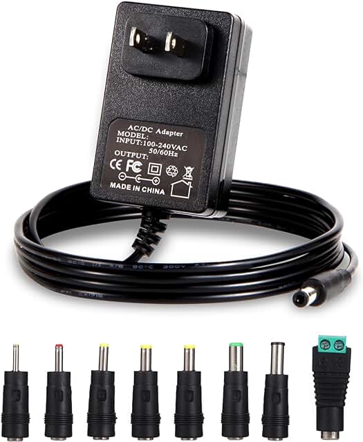 18V AC DC Power Supply Adapter with Interchangeable Jacks