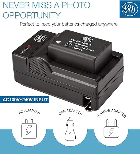 Miniatura 3 de BM Premium DMW-BMB9 Cargador de batería y batería para Panasonic Lumix DC-FZ80, DMC-FZ40K, DMC-FZ45K, DMC-FZ47K, DMC-FZ48K, DMC-FZ60, DMC-FZ70,