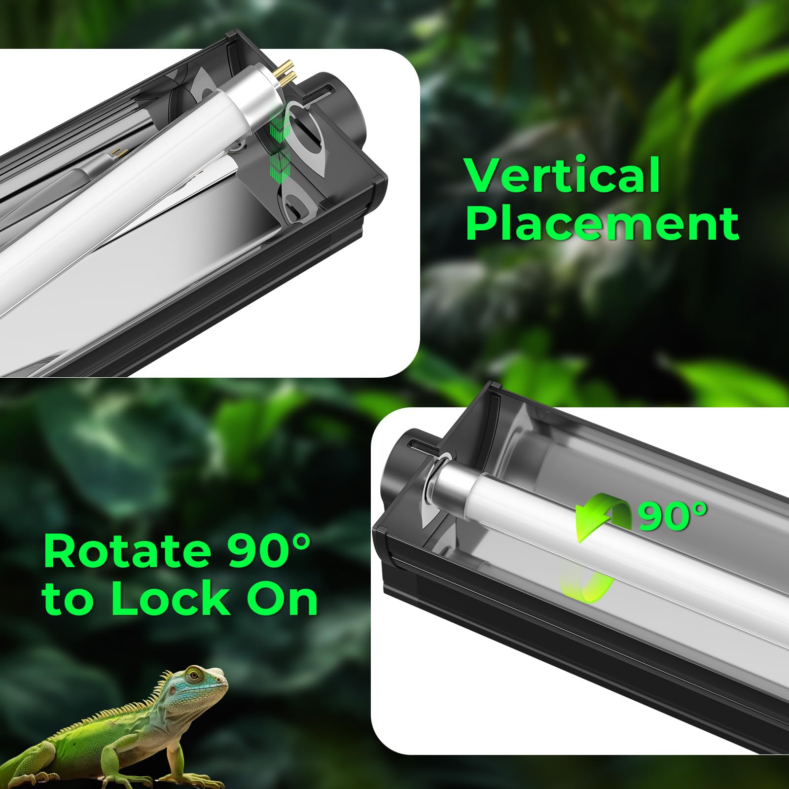 GlowUp 22 Inch T5 HO 10.0 24W Bearded Dragon UVB Light Bulb, UVA UVB Reptiles Light Bar Tube Lamp, UVB Reptile Light Bulb for Leopard Gecko Tortoise Chameleon Tropical Desert Reptile Terrarium -2Pack - image 7