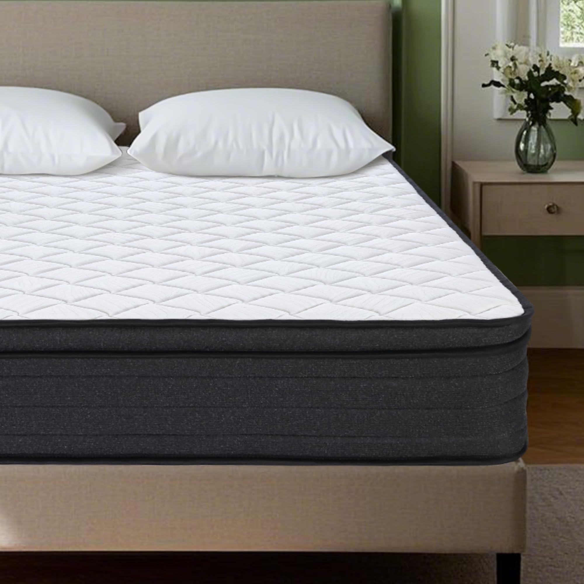 12 Inch Full Size Mattress,Memory Foam Hybrid Mattresses in a Box,Individual Pocket Springs Full Bed Mattress for Pressure Relief, Motion Isolation, Medium Firm,CertiPUR-US
