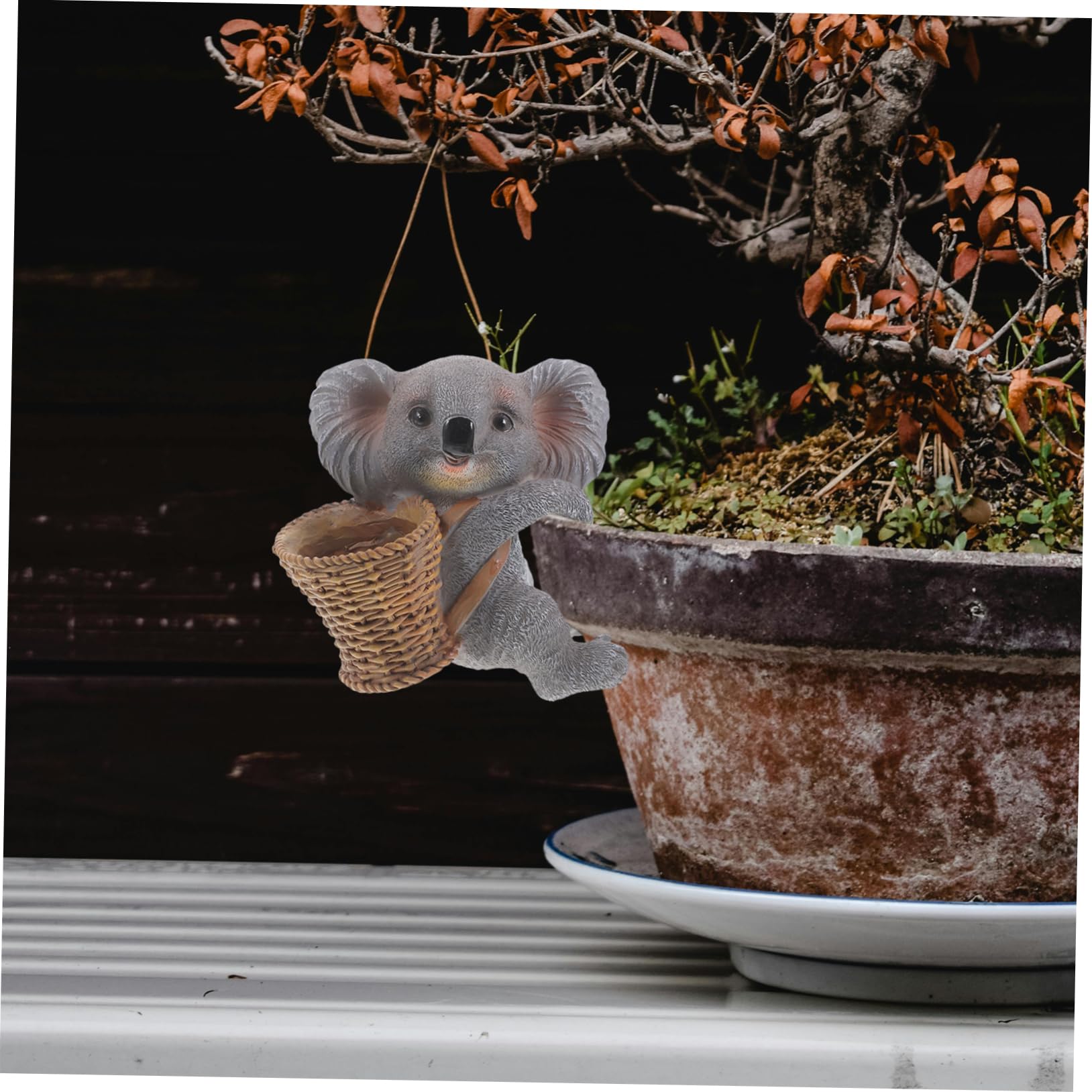 BESPORTBLE 4stücke Dekorative Harzstatue Niedliches Koala-hängeornament Für Garten Und Innenhof Attraktive Resin-Dekoration Für Gartenliebhaber Als Für Familie Und Freunde