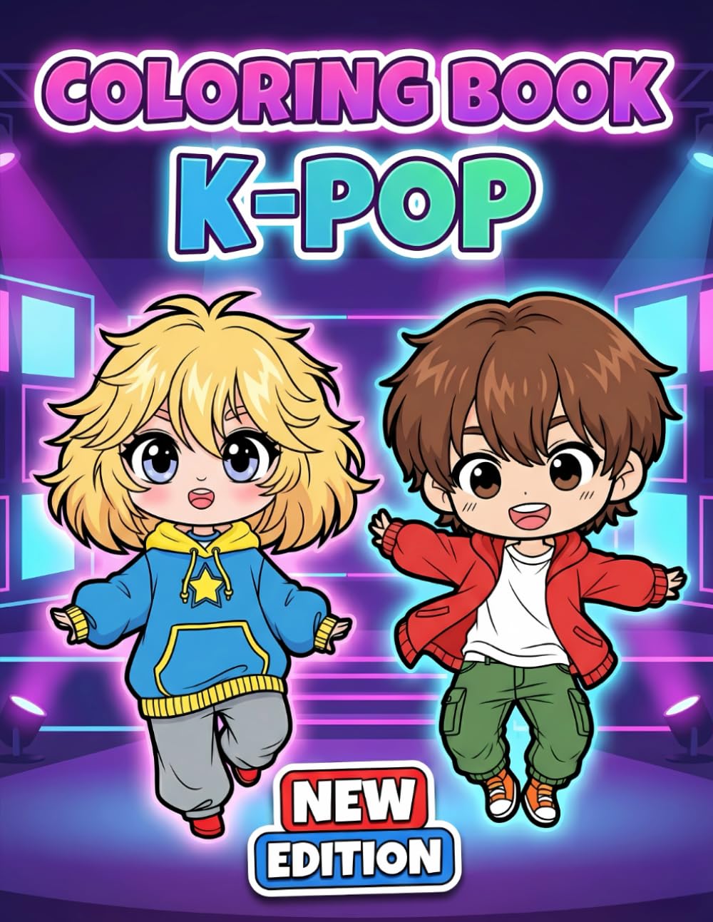 Chibi K-Pop Coloring Book: Over 60 Fun And Beautiful Coloring Pages For Kids Ages 4–8, 8–12, Teens, And Music Fans