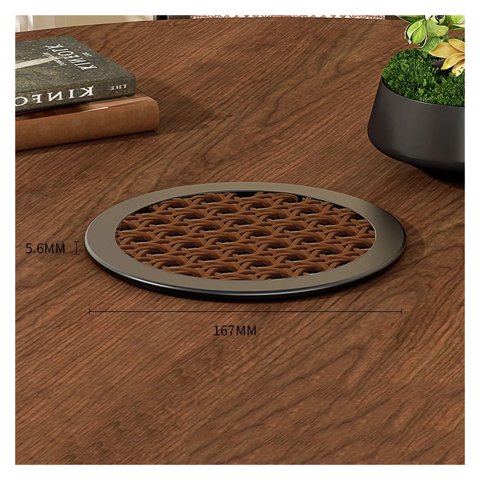 Dessous de plat pliable en silicone, tapis tissés résistants à la chaleur avec boîte de rangement