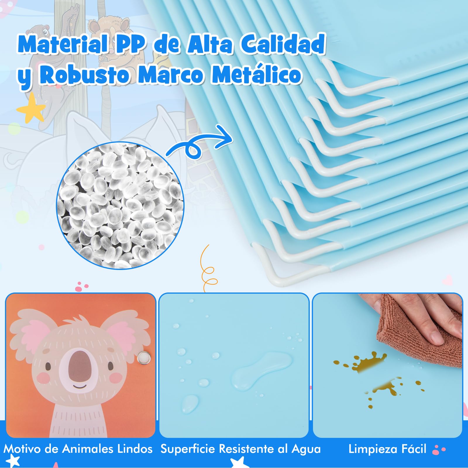COSTWAY Armario Modular Infantil de 12 Cubos, Organizador con 2 Secciones para Colgar, Cajonera para Juguetes (Azul)