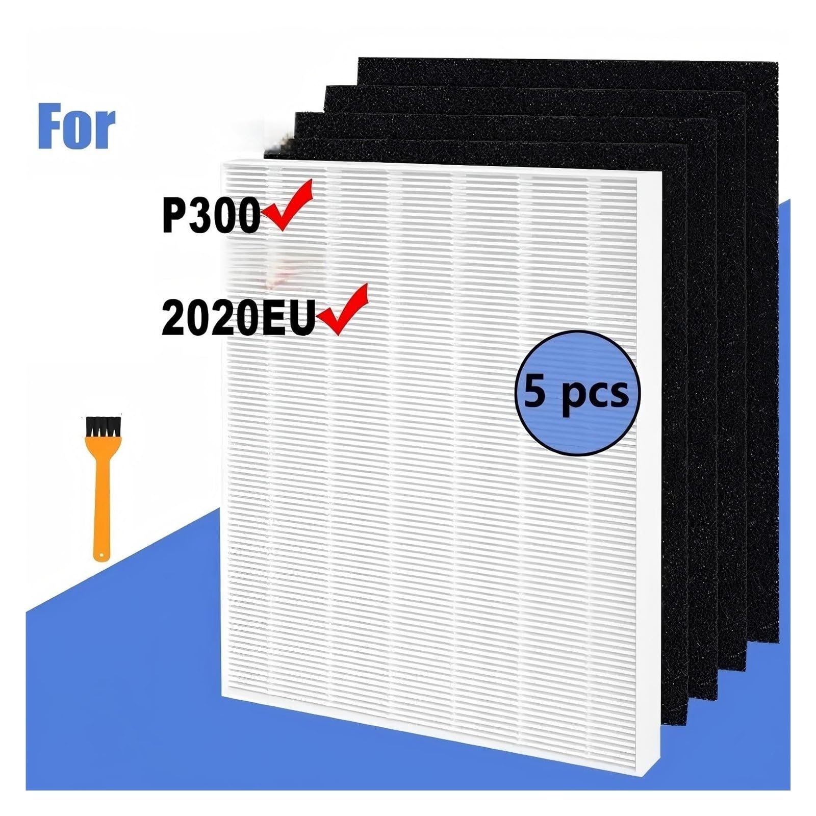 1 Filtro True H13 Y 4 Prefiltros De Carbón Activado Purificador De Aire Compatible with Winix P300 2020EU
