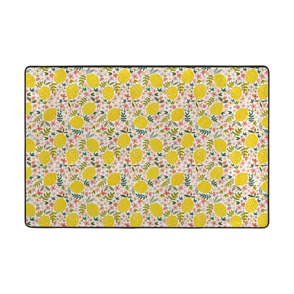 Tapis de sol super doux velours jaune citron pour un salon chaleureux et cosy