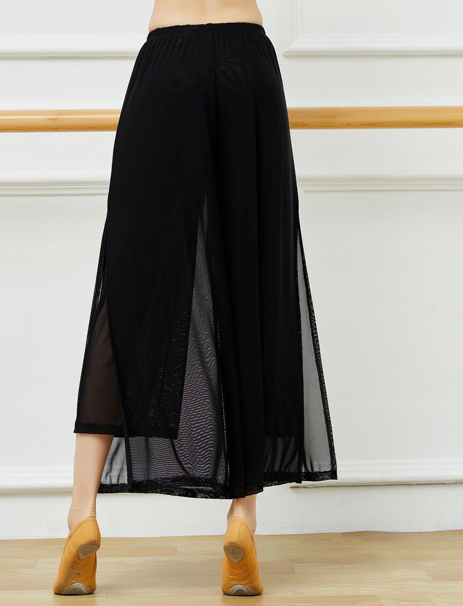 SEAUR Pantaloni da danza da donna, in chiffon, a gamba larga, per danza orientale, latina, pilates, yoga, palazzo, pantaloni estivi, per il tempo libero, S-XL