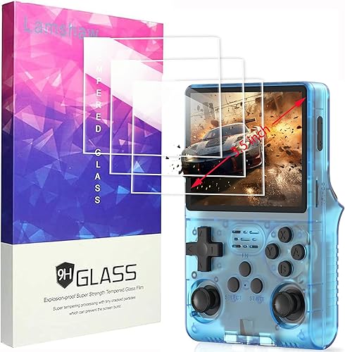 Lamshaw R40S PRO - Protector de pantalla de juegos de mano retro, película protectora de pantalla de vidrio templado 9H, compatible con R40S PRO de