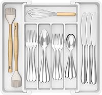 Vista 13 de Lifewit Organizador Grande de Cubiertos y Cajones, Bandeja Expandible para Utensilios de Cocina, sin BPA, Soporte para Cubiertos y Cubertería
